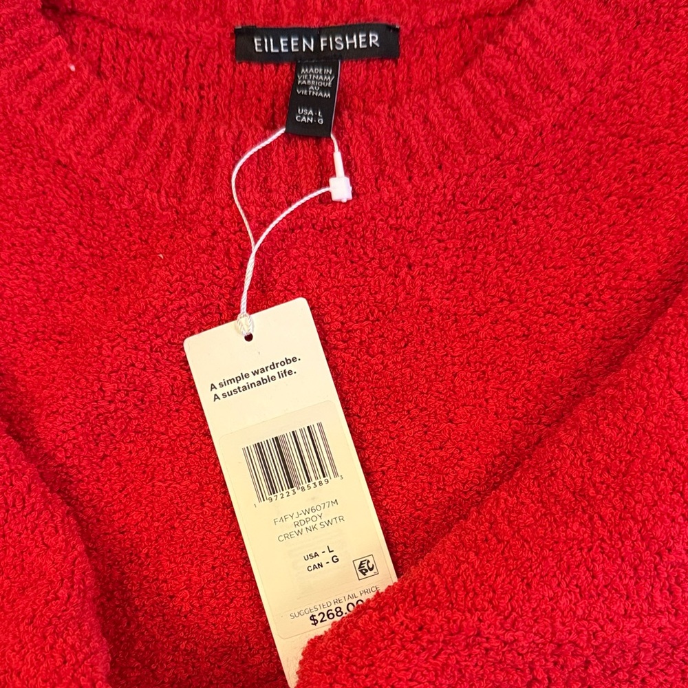 Eileen Fisher V-Neck Sweater in Bold Red